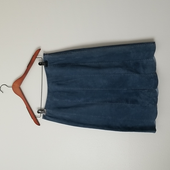 Suede Skirt Vintage Think Tank Blue Size 6 - Picture 2 of 14